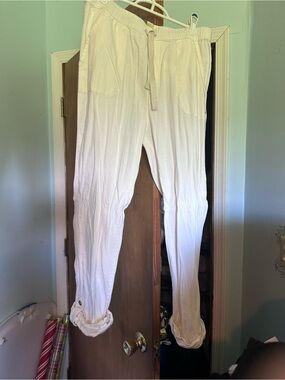 Roxy White Lightweight Drawstring Pants